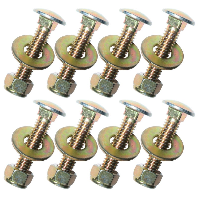 Metalsuberg 5/16" x 1-1/4" Carriage Bolt by Color Galvanization of Square Neck with Nylon Lock nut and Large Size Washer Assortment Kit,Carbon Steel,Grade 2.(8pcs Pack) - Image 1